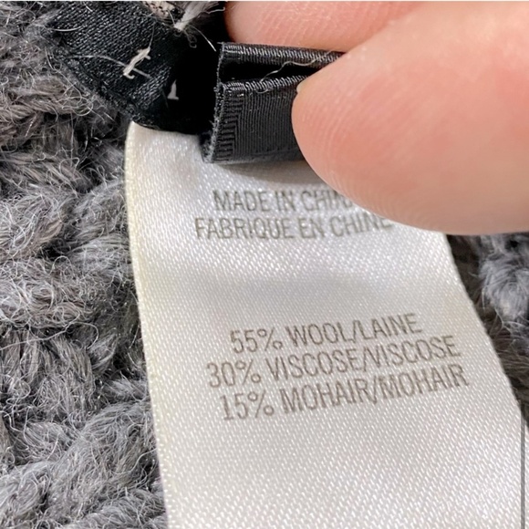 5/$25 Theory Grey Wool Viscose Mohair Blend Knit Toque Beanie Hat - Picture 10 of 12